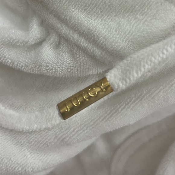 JUICY COUTURE WHITE TERRY ZIPUP HOODIE - Picture 6 of 9